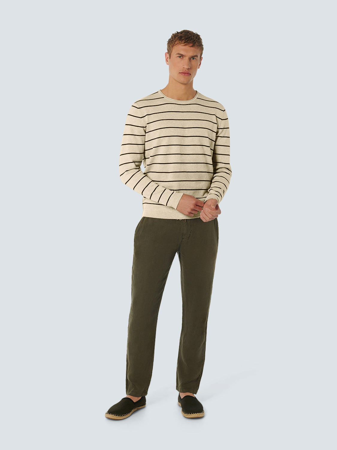 No Excess - Striped Crewneck Pullover - Mint or Cream