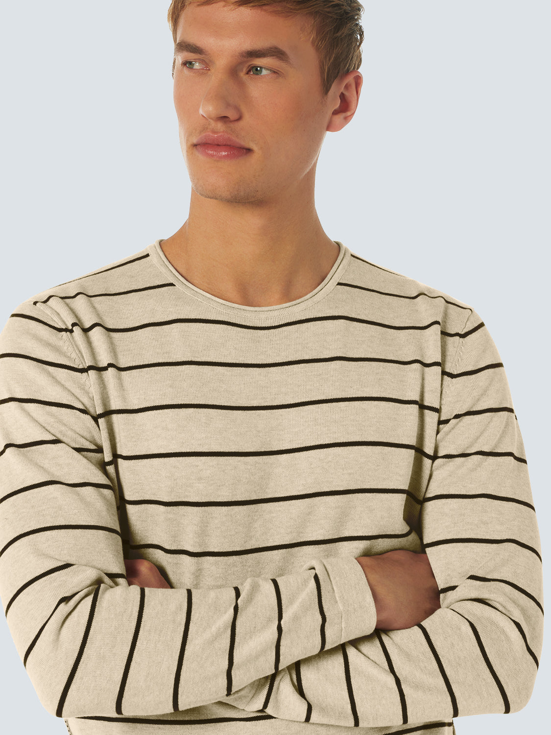 No Excess - Striped Crewneck Pullover - Mint or Cream