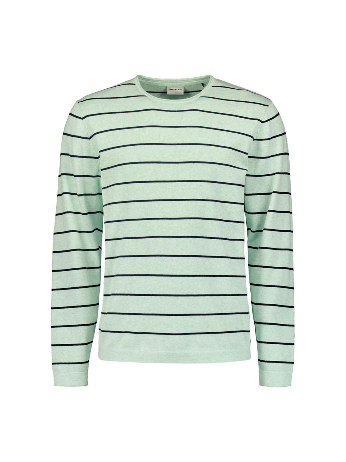 No Excess - Striped Crewneck Pullover - Mint or Cream