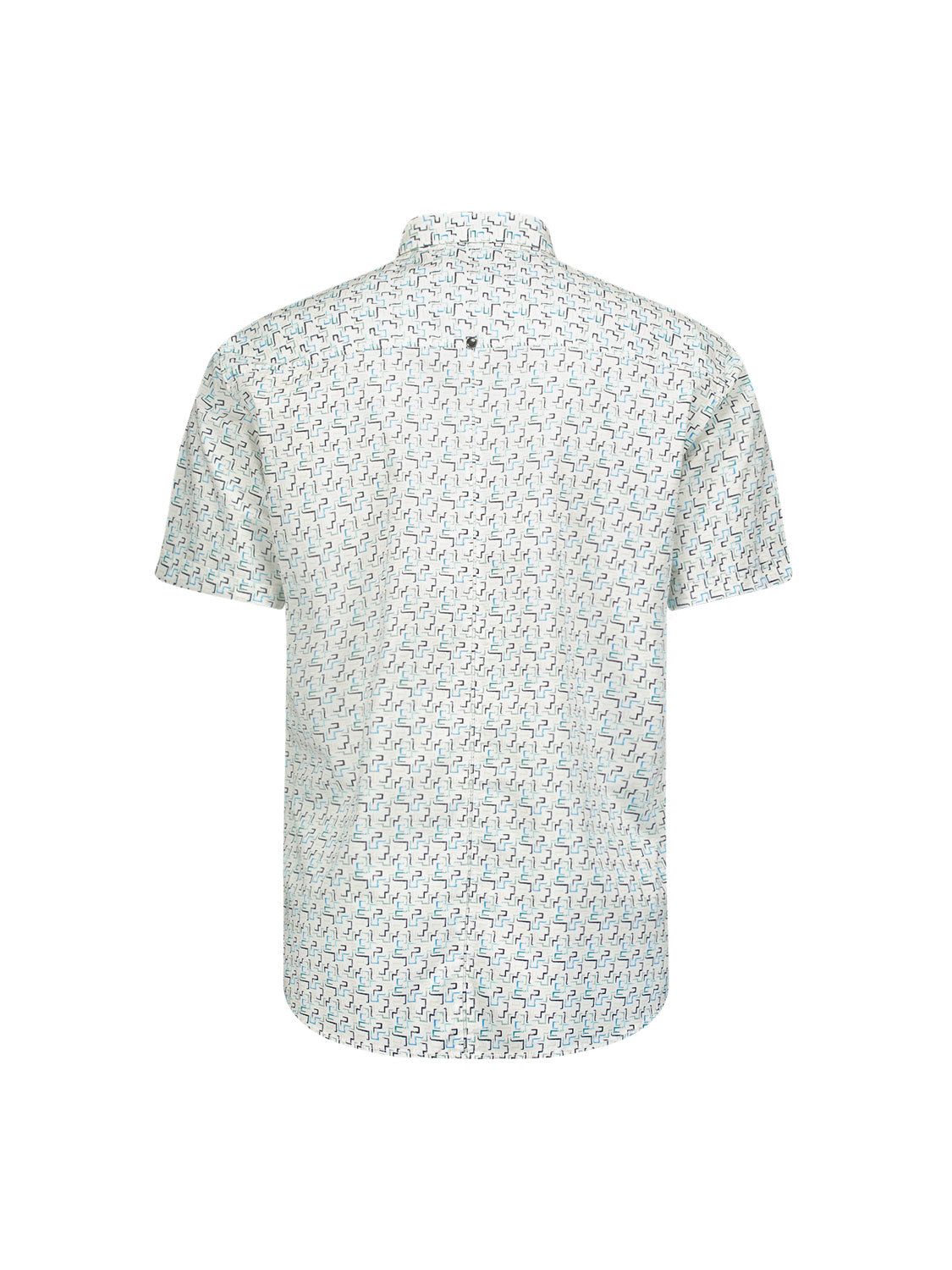 No Excess - Short Sleeved Stretch Shirt - Aqua Print