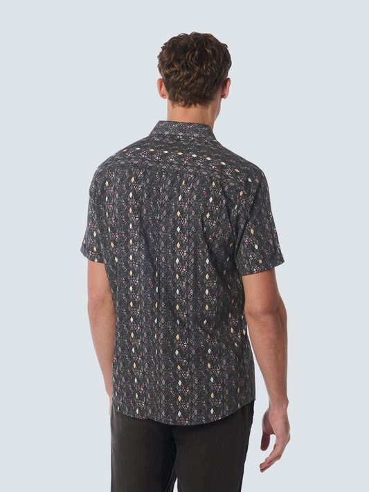 No Excess - Allover Print Short Sleeved Shirt - Night