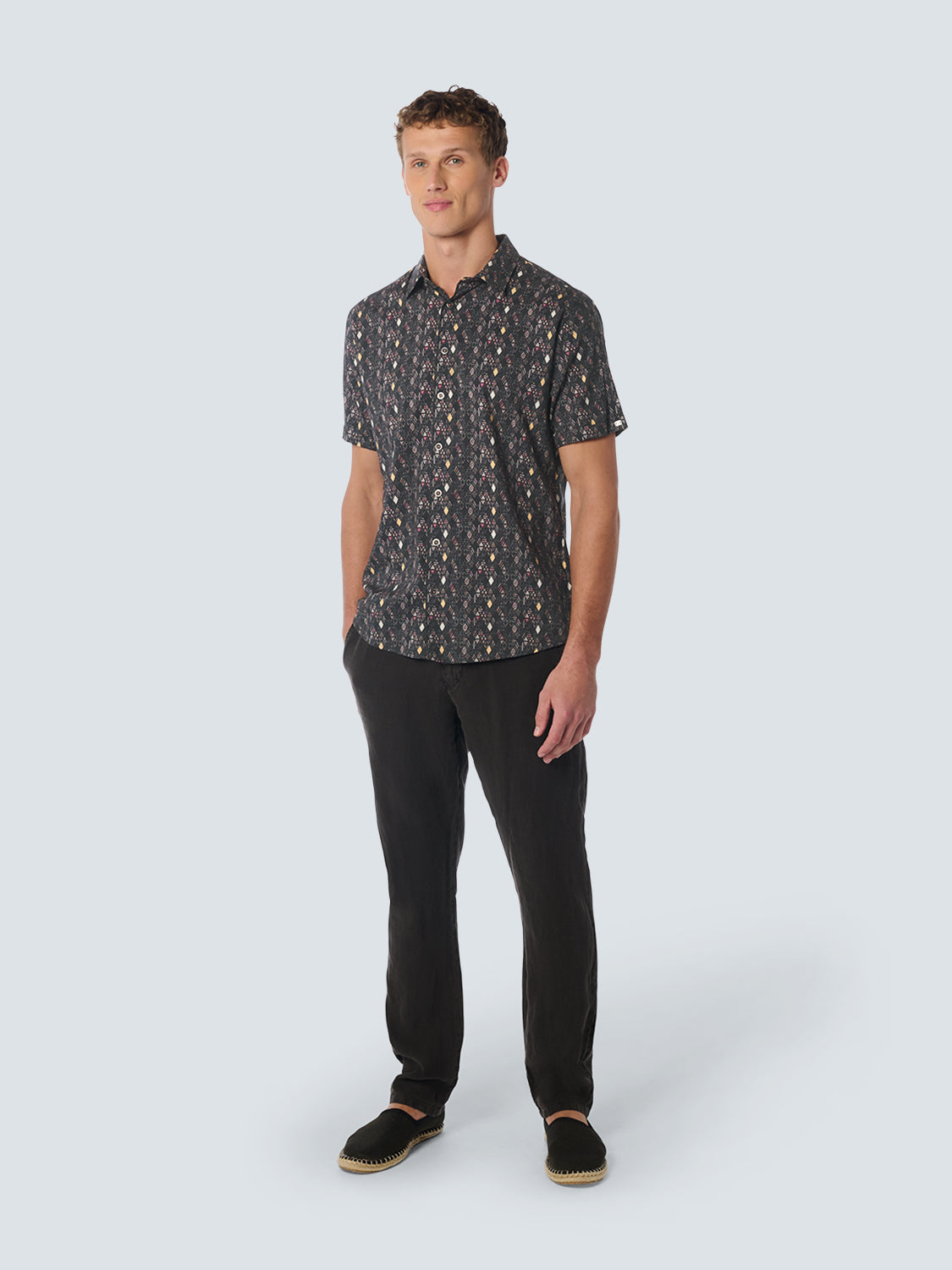 No Excess - Allover Print Short Sleeved Shirt - Night
