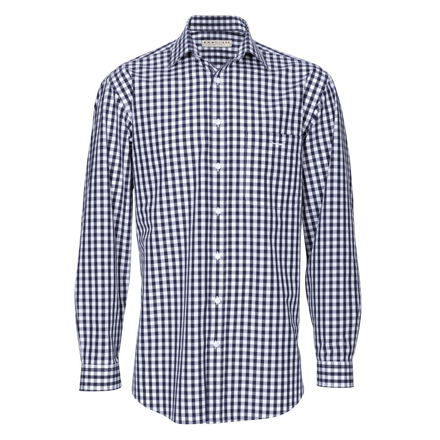R. M. Williams Collins Shirt - Navy Gingham