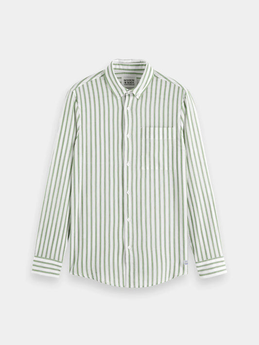 Scotch & Soda - Crinkle Striped Shirt - Firefly Green