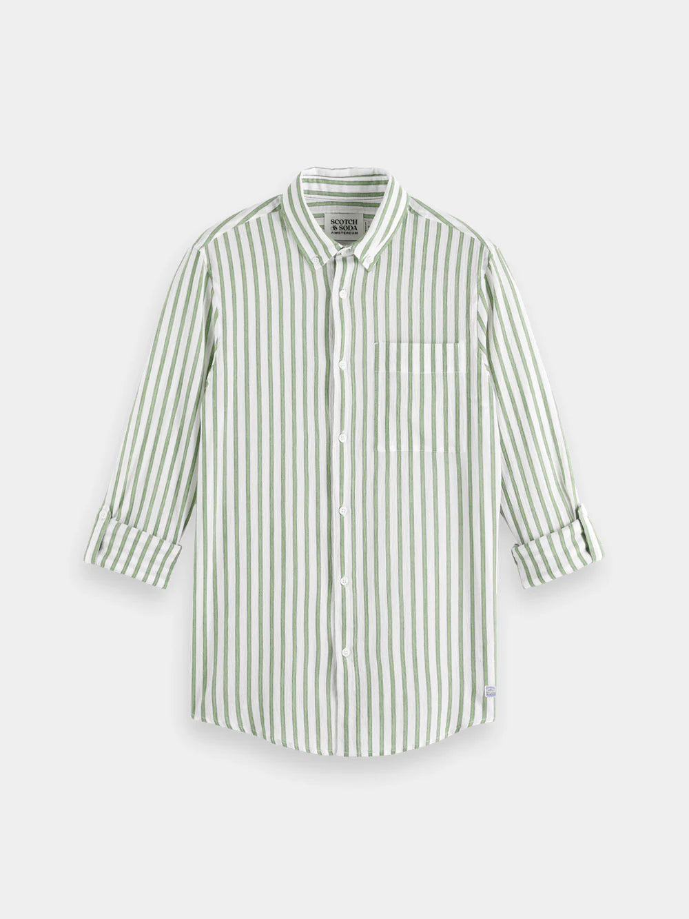 Scotch & Soda - Crinkle Striped Shirt - Firefly Green
