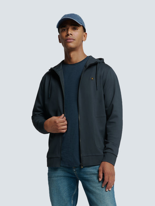 No Excess - Full Zipped Hooded Sweater - Night