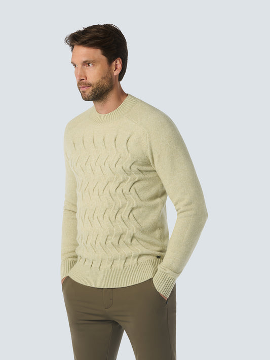 No Excess - Jacquard Crew Pullover - Cement