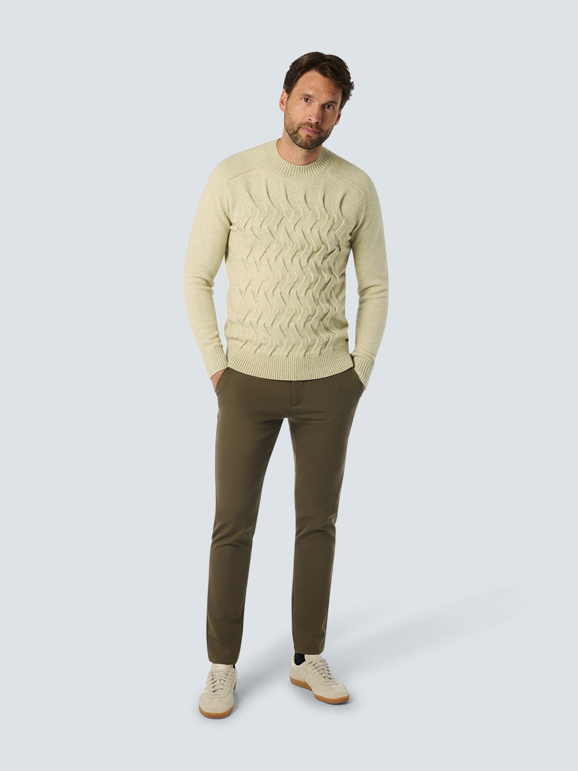 No Excess - Jacquard Crew Pullover - Cement