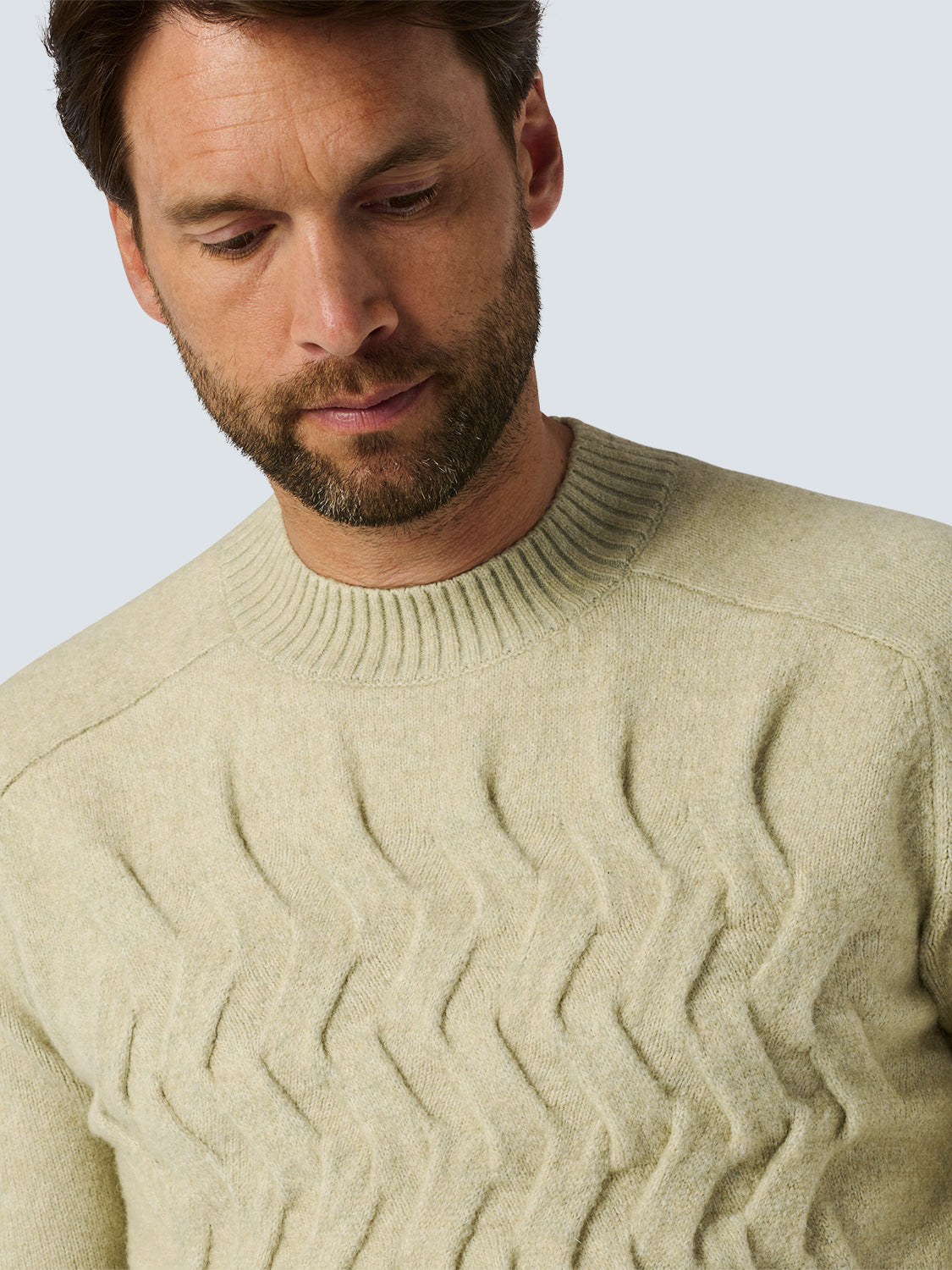 No Excess - Jacquard Crew Pullover - Cement