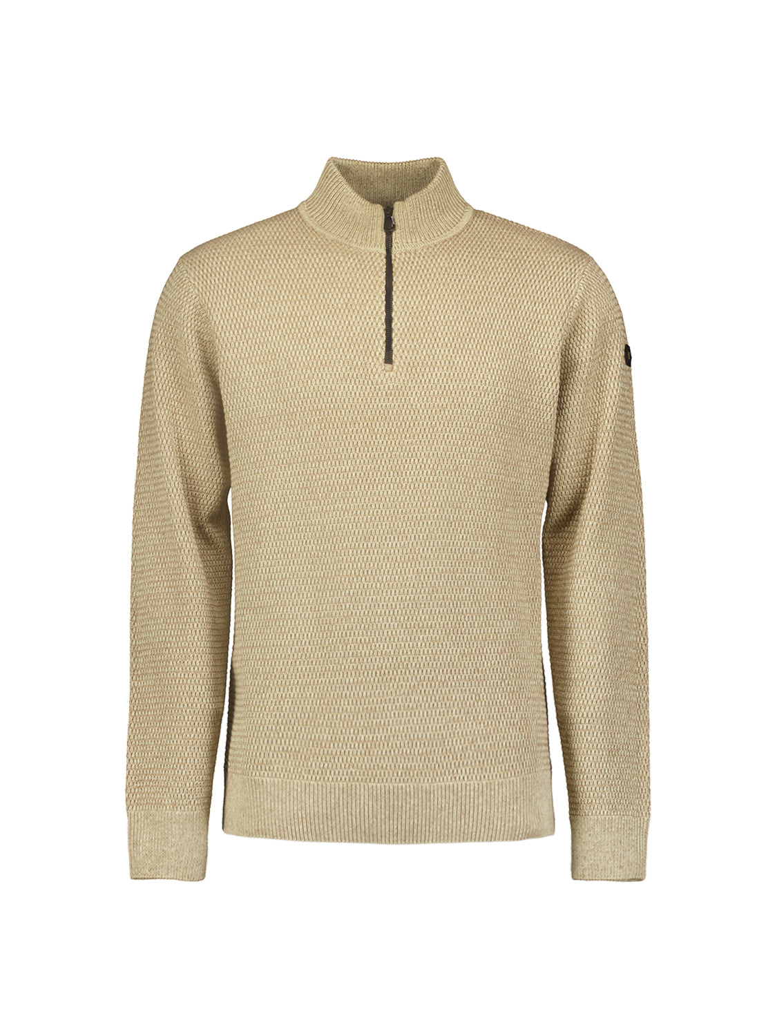 No Excess - Half Zip Melange Pullover - Dark Green & Cement