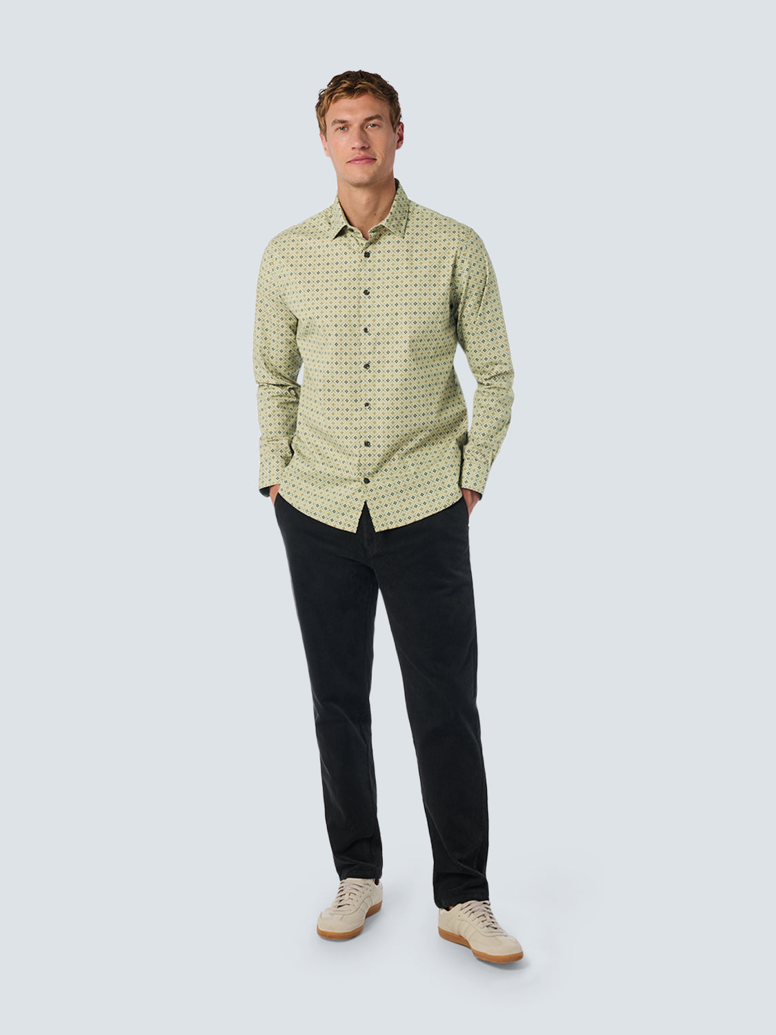 No Excess - Printed Stretch Shirt - Smoke