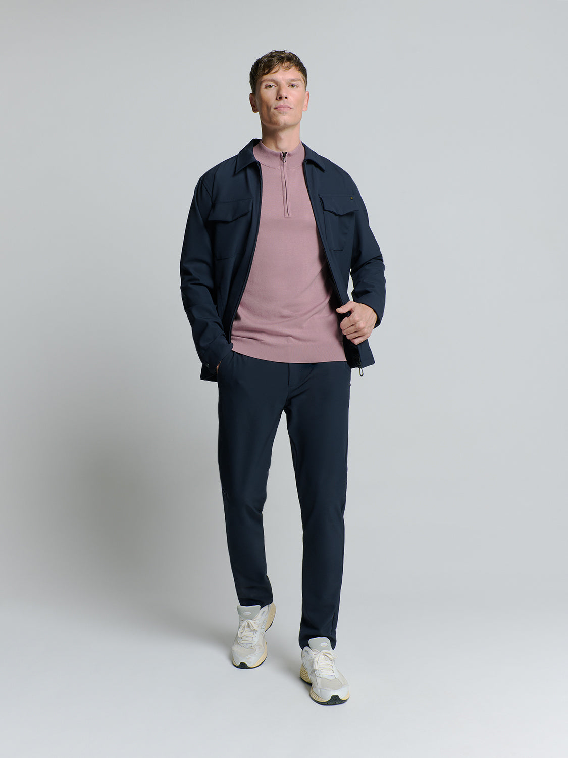 No Excess - Half Zip Pullover - Chalk or Mauve