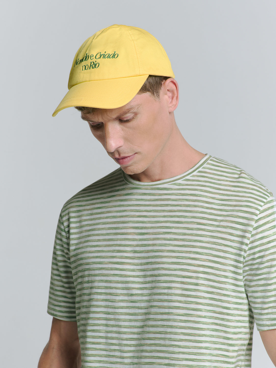 No Excess - Crewneck Striped Melange T-Shirt - Green