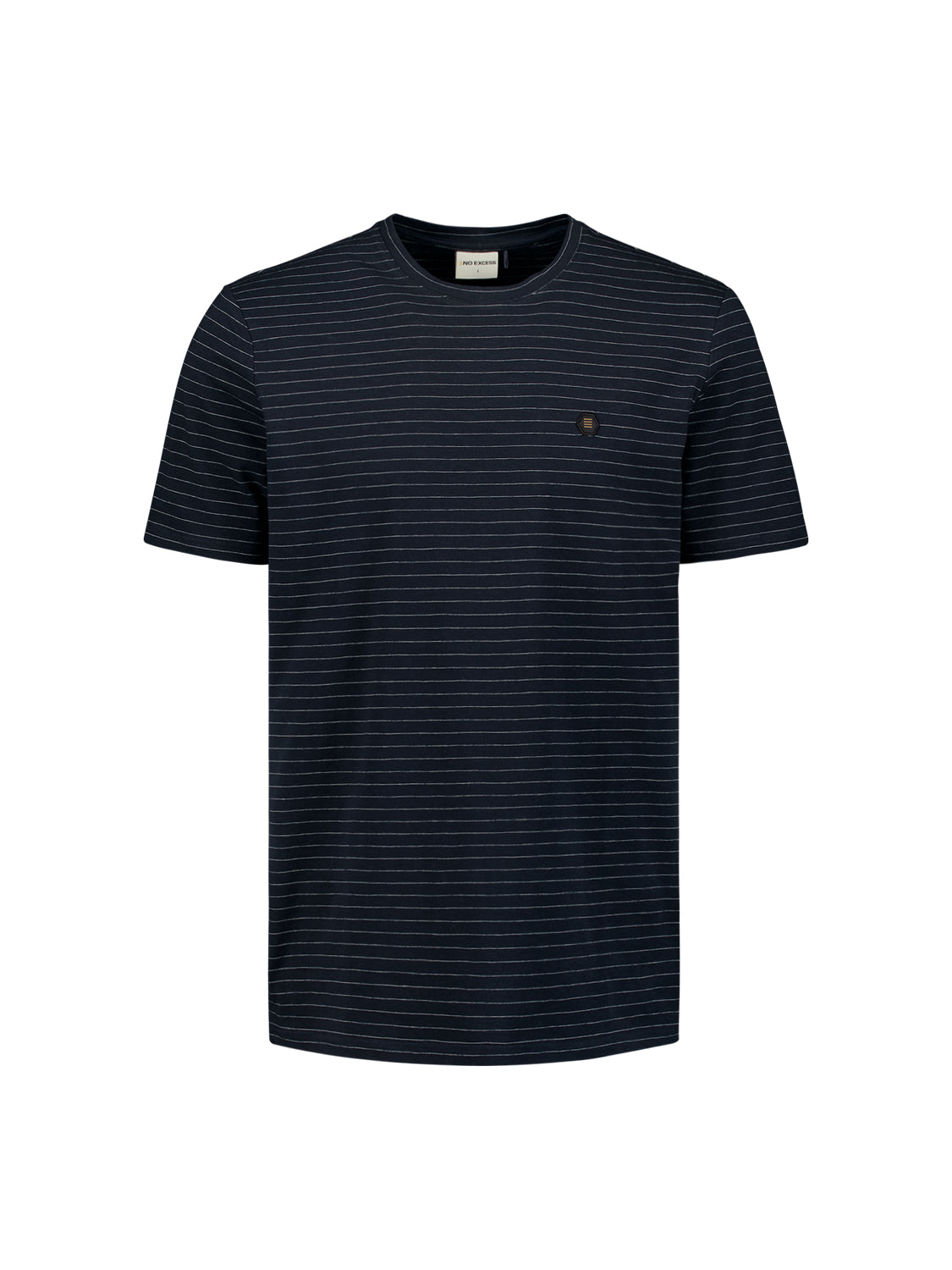 No Excess - Crewneck Pin Stripe T-Shirt - Deep Blue