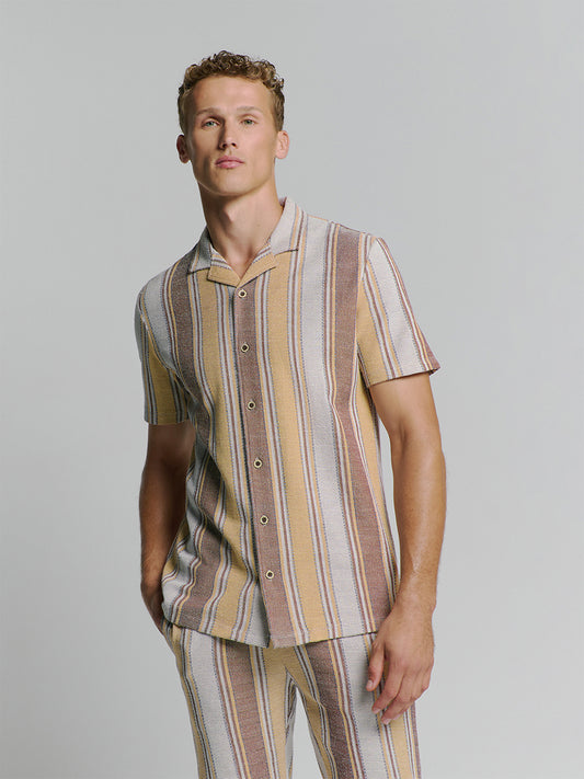 No Excess - Revers Collar Short Sleeve Jersey Shirt - Yellow
