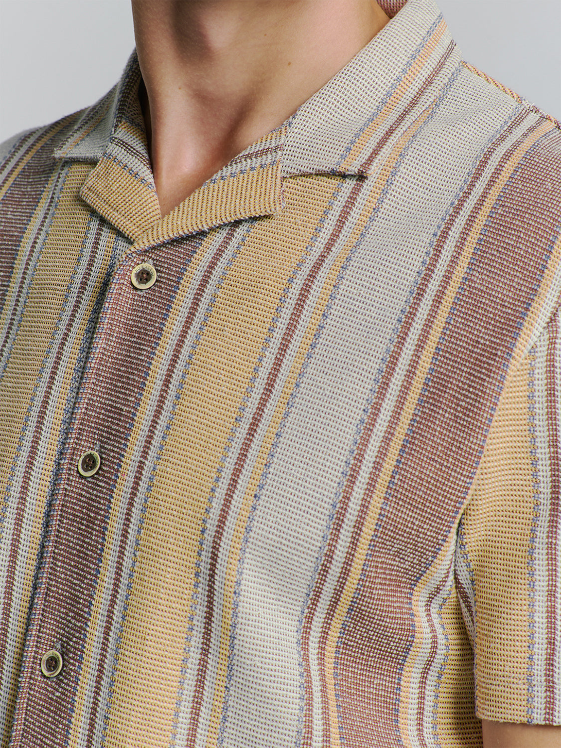 No Excess - Revers Collar Short Sleeve Jersey Shirt - Yellow