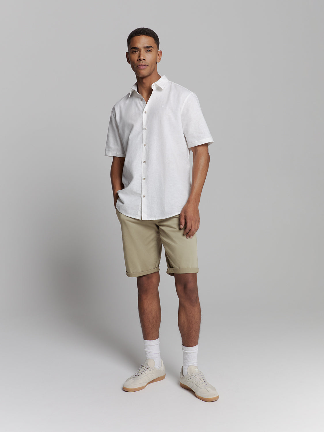 No Excess - Twill Stretch Chino Shorts - Ice or Light Army