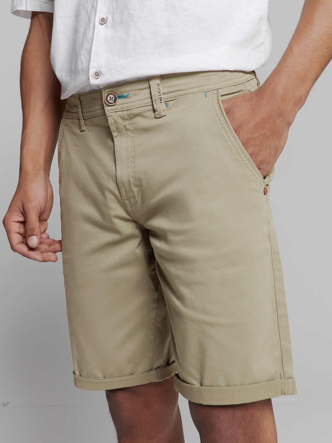 No Excess - Twill Stretch Chino Shorts - Ice or Light Army