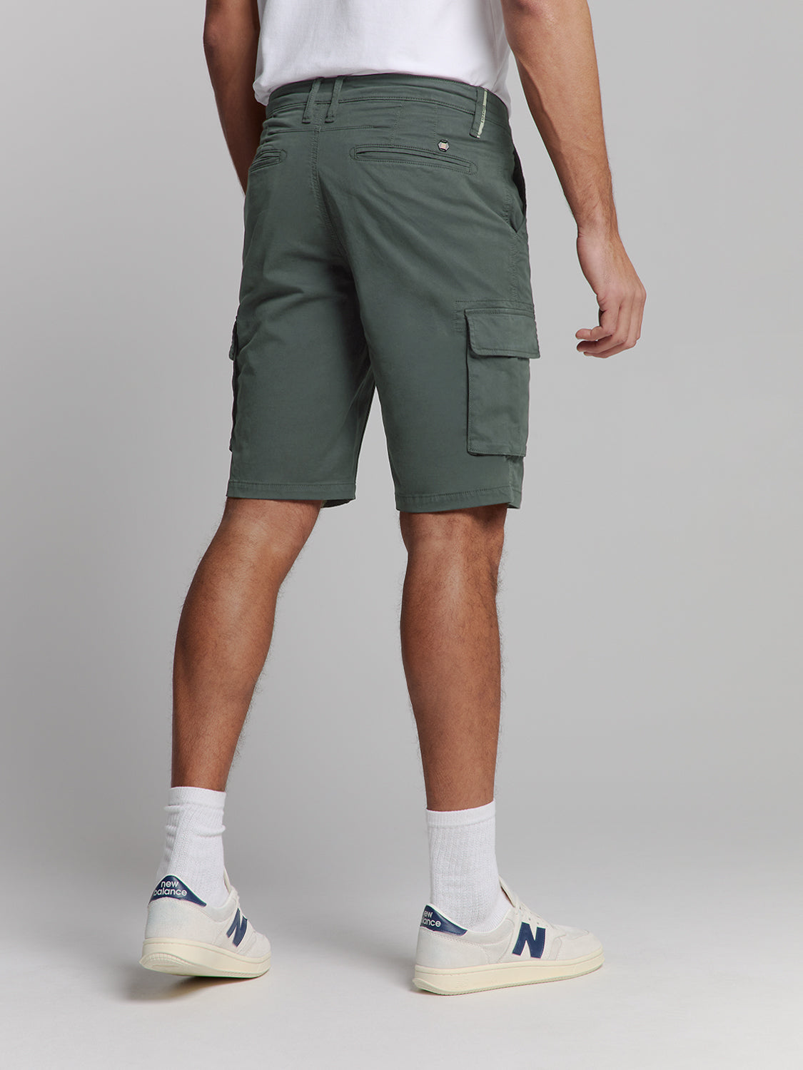 No Excess - Stone Washed Stretch Shorts - Khaki or Dark Steel