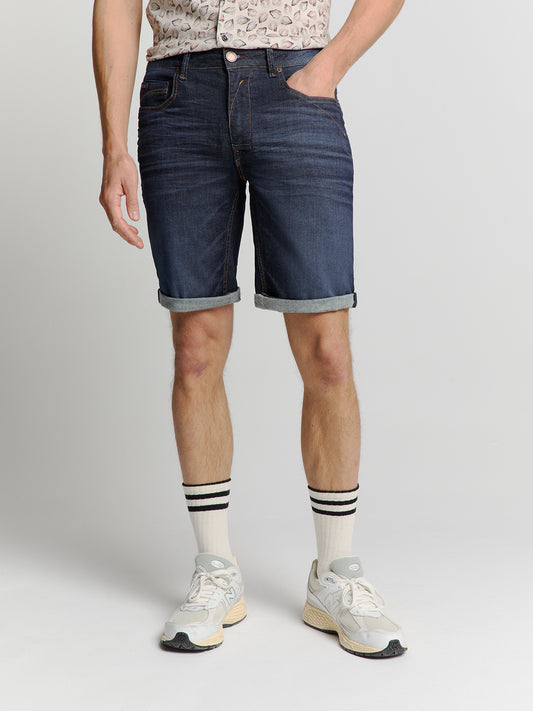 No Excess - Stretch Denim Shorts - Dark Wash