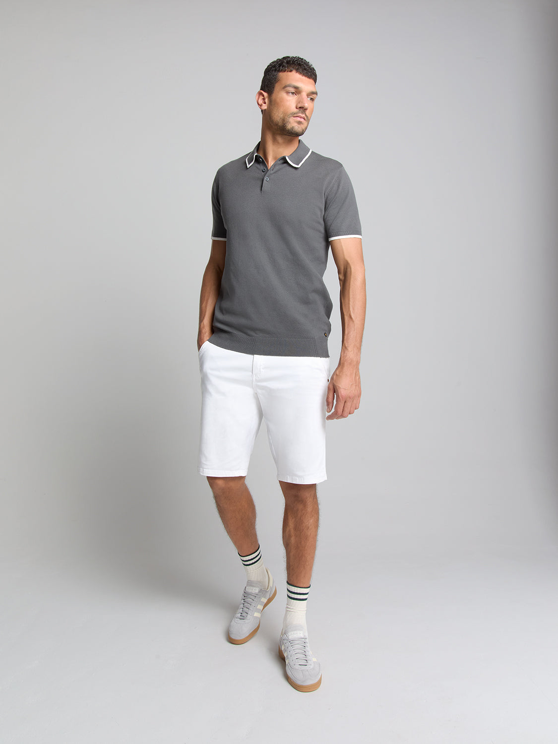 No Excess - Knitted Polo - Dark Steel