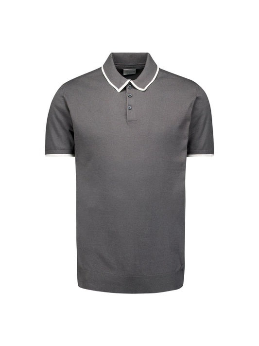 No Excess - Knitted Polo - Dark Steel