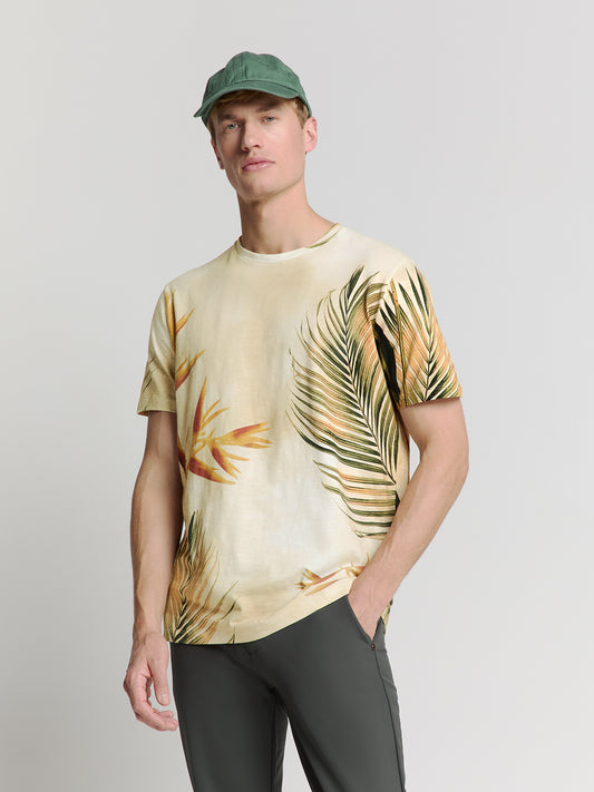 No Excess - Knitted Crewneck Printed Tee - Sand