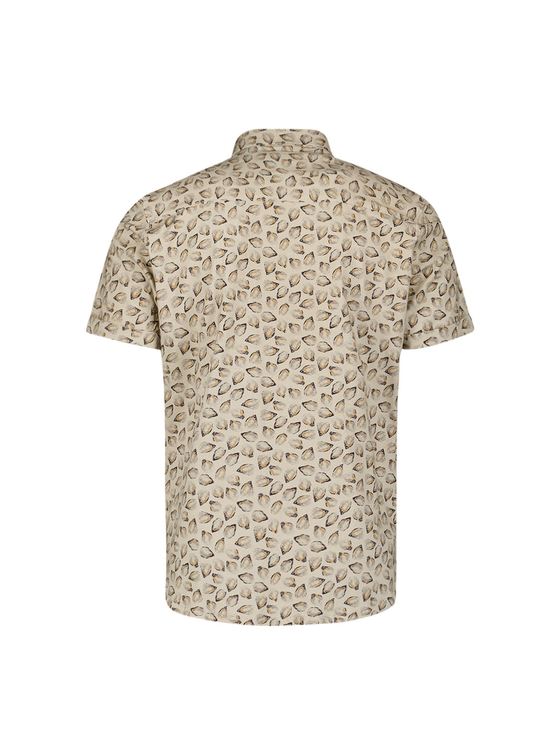 No Excess - Knitted Jersey Short Sleeved Shirt - Oysters/Sand