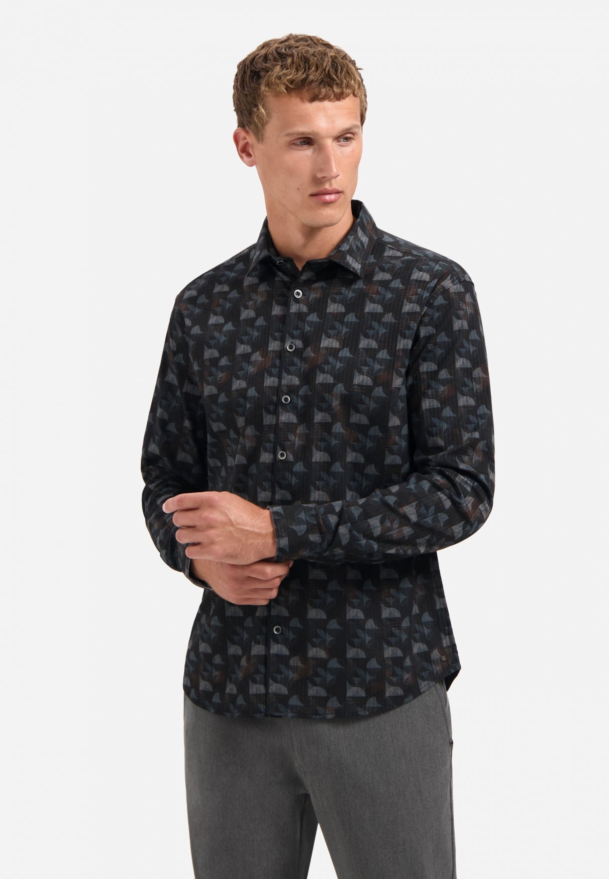 No Excess - Structure Stripe/Patterned Shirt - Night