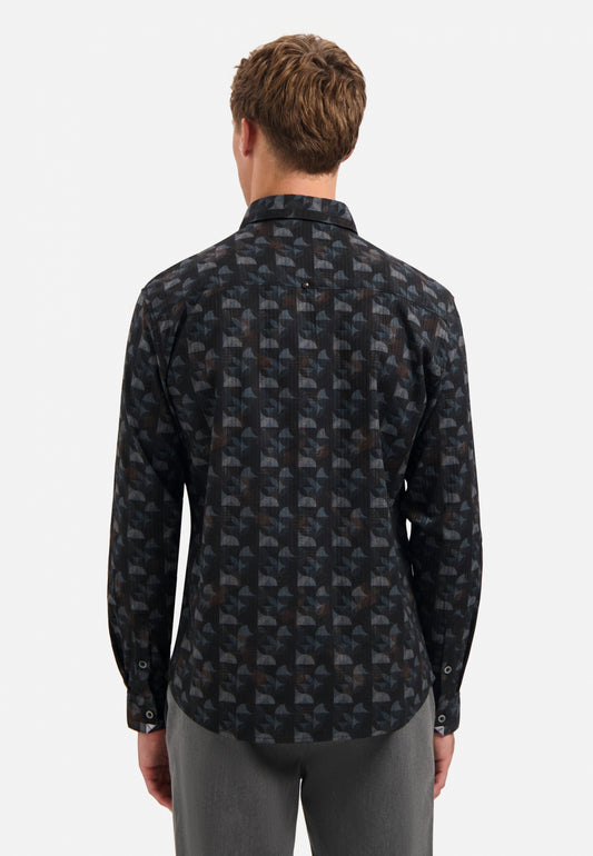 No Excess - Structure Stripe/Patterned Shirt - Night