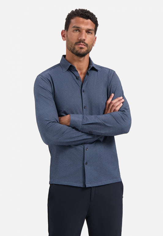 No Excess - Stretch Jersey Shirt - Washed Blue
