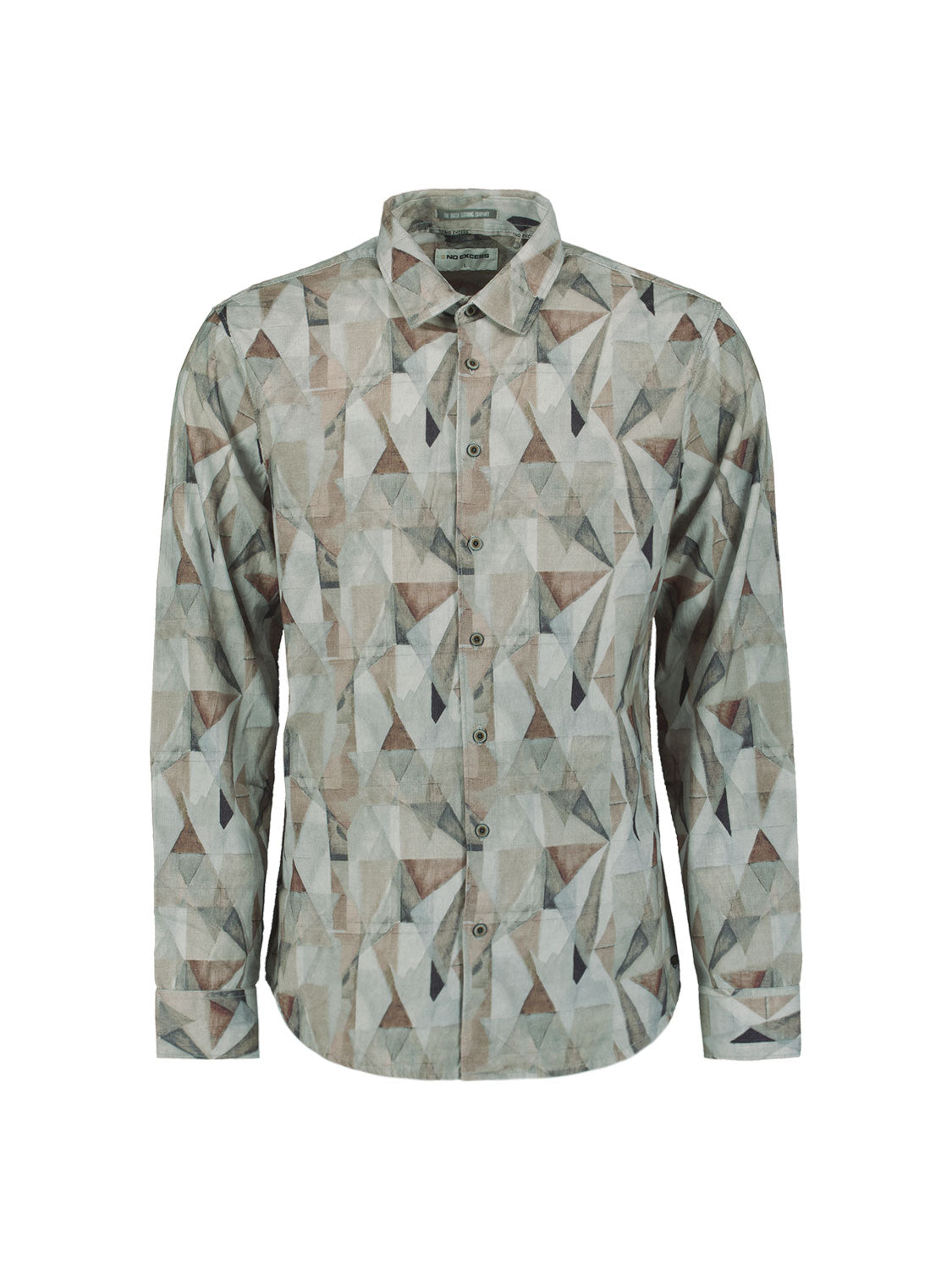 No Excess - Stretch Print Shirt - Taupe