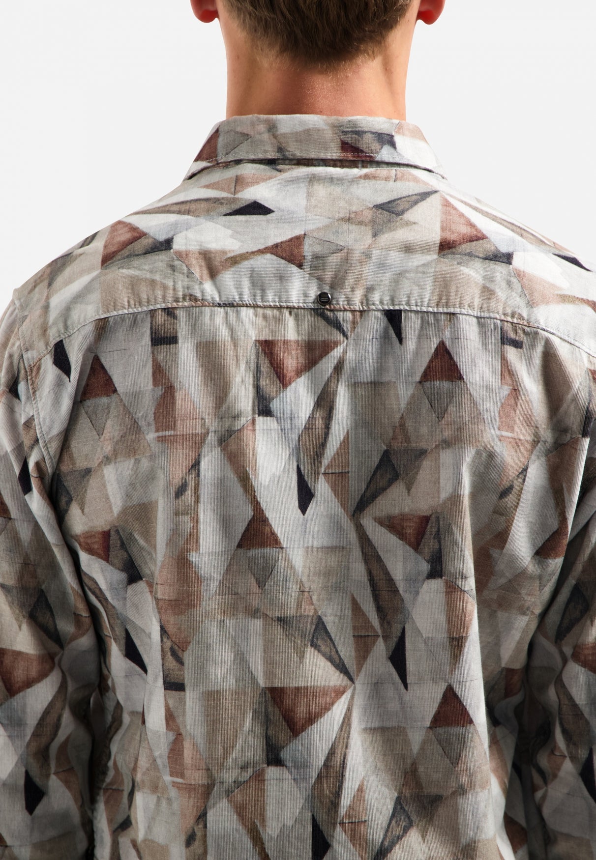 No Excess - Stretch Print Shirt - Taupe