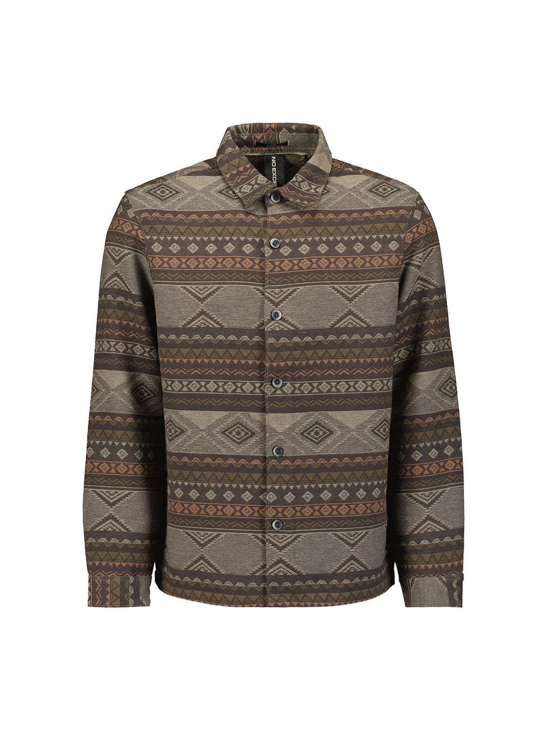 No Excess - Jacquard Patterned Overshirt - Taupe