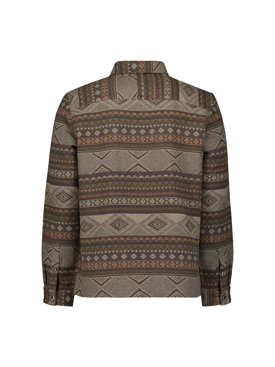 No Excess - Jacquard Patterned Overshirt - Taupe