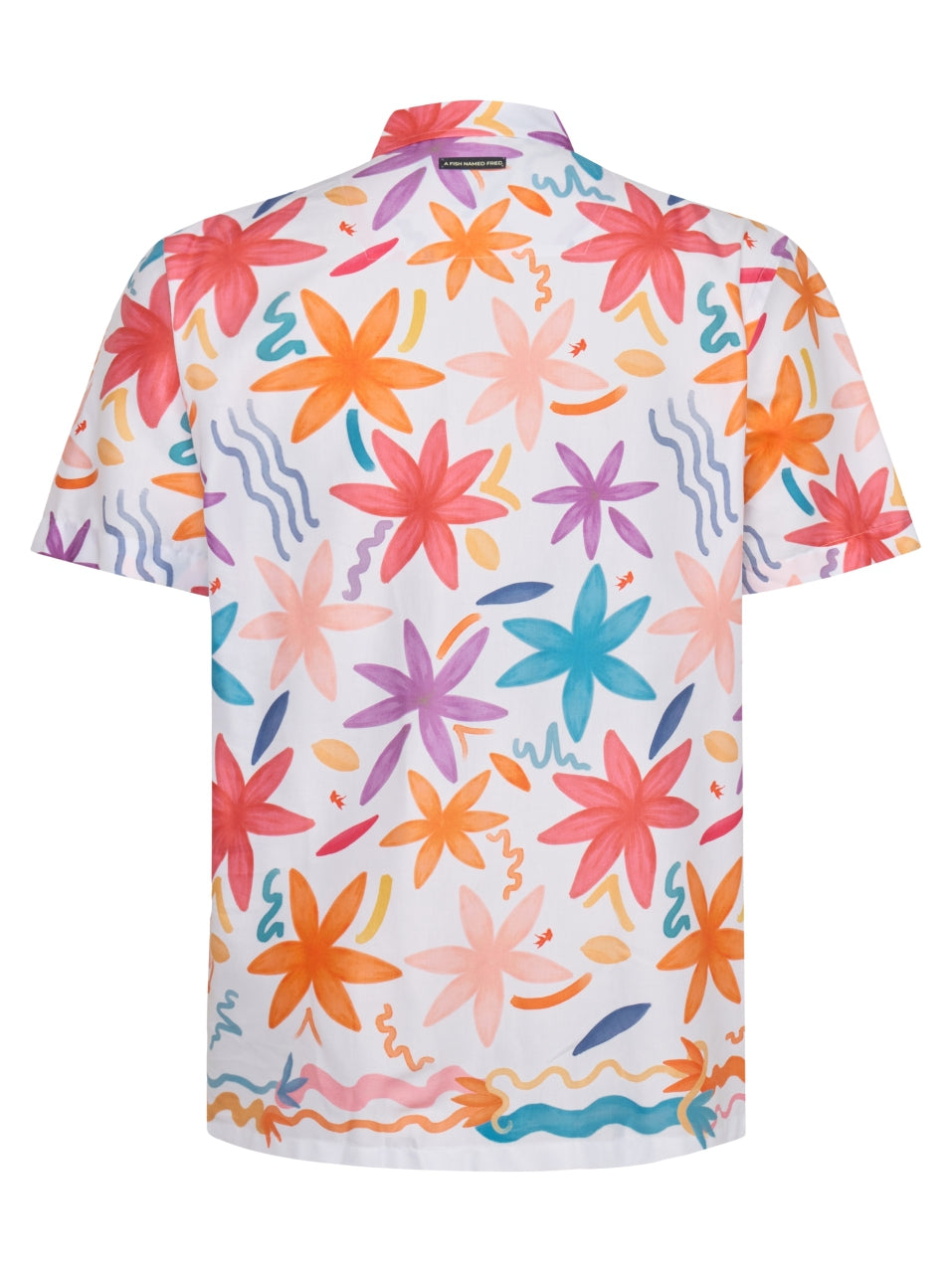A Fish Named Fred - Short Sleeved Shirt - Watercolour Flower
