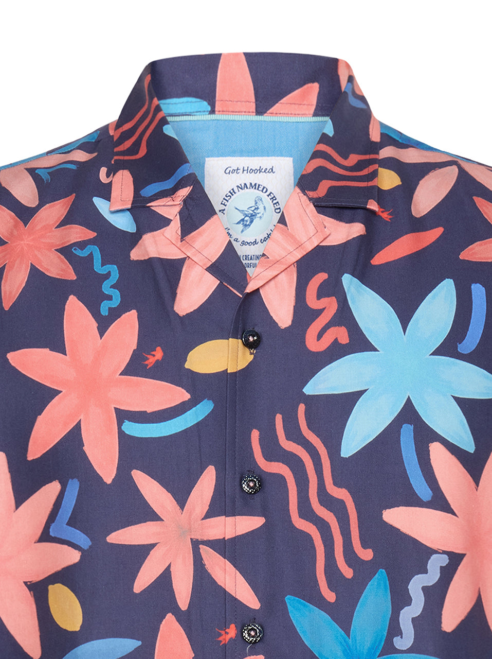 A Fish Named Fred - Short Sleeved Shirt - Watercolour Flower