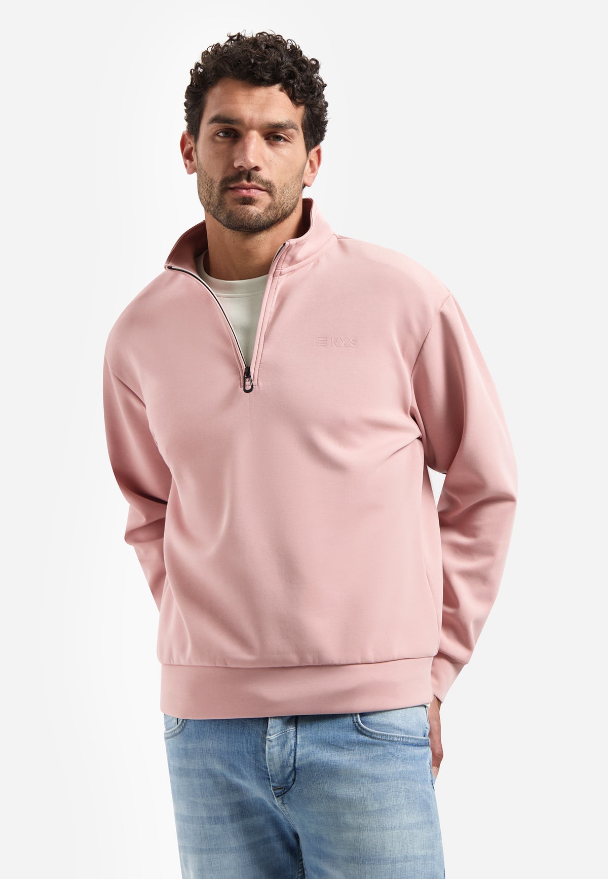 No Excess - Half Zip Sweater - Desert or Light Mauve