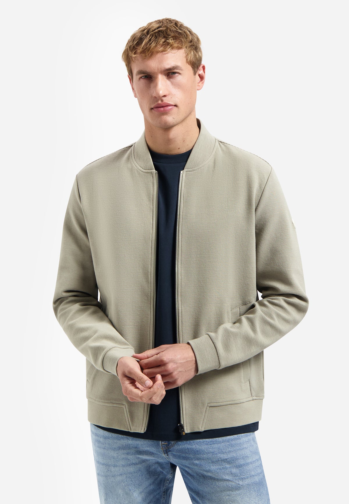 No Excess - Full Zip Sweater - Taupe