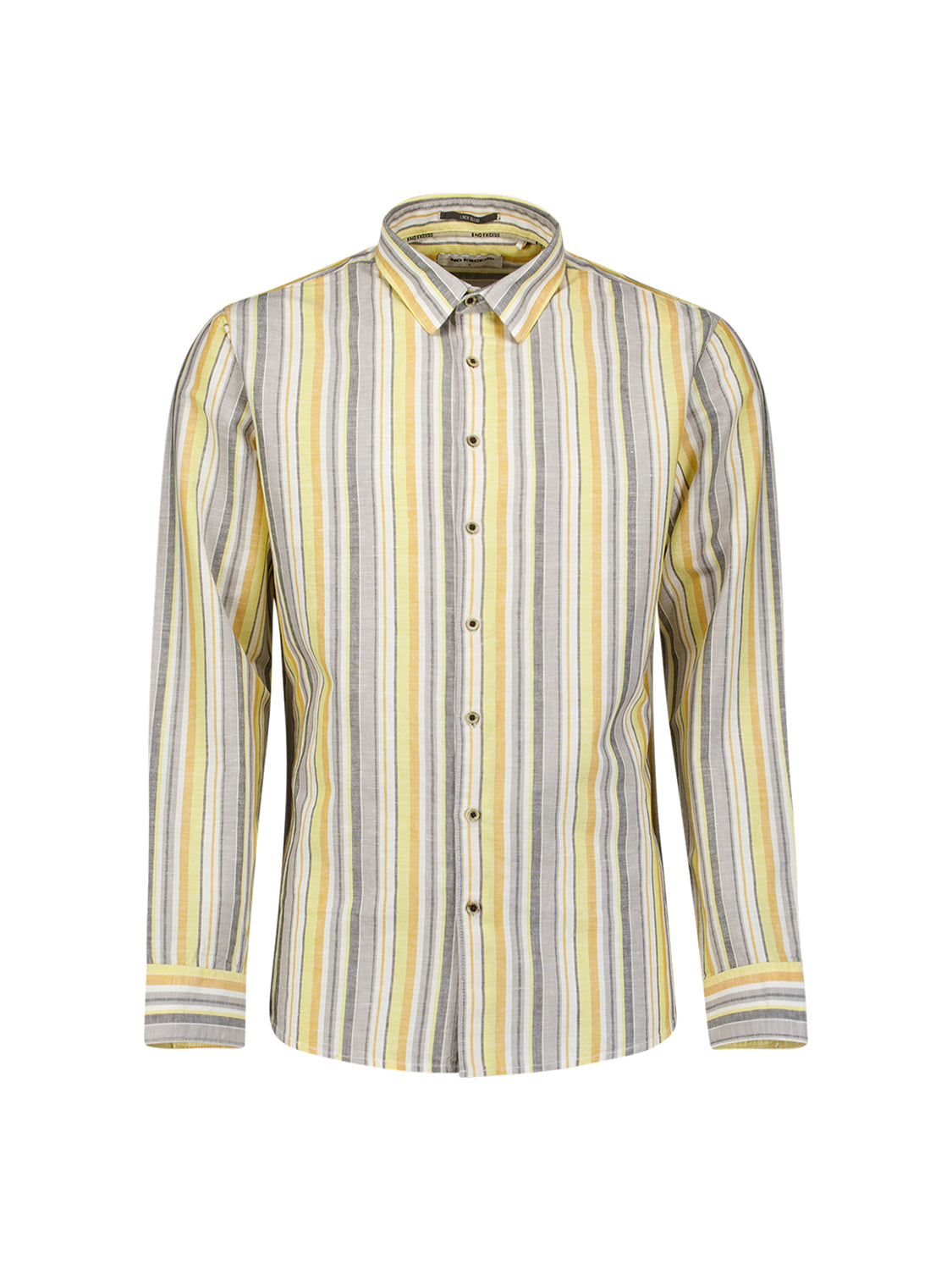 No Excess - Allover Jacquard Shirt - Yellow Stripe