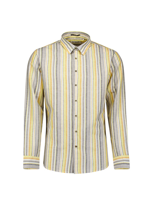 No Excess - Allover Jacquard Shirt - Yellow Stripe
