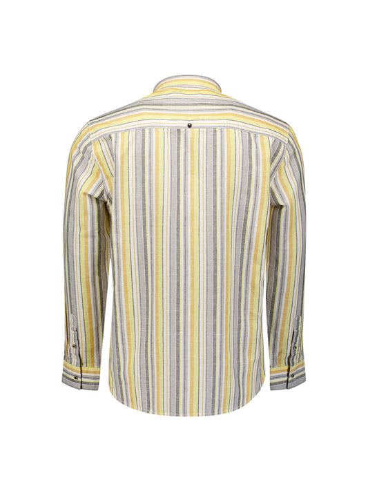 No Excess - Allover Jacquard Shirt - Yellow Stripe