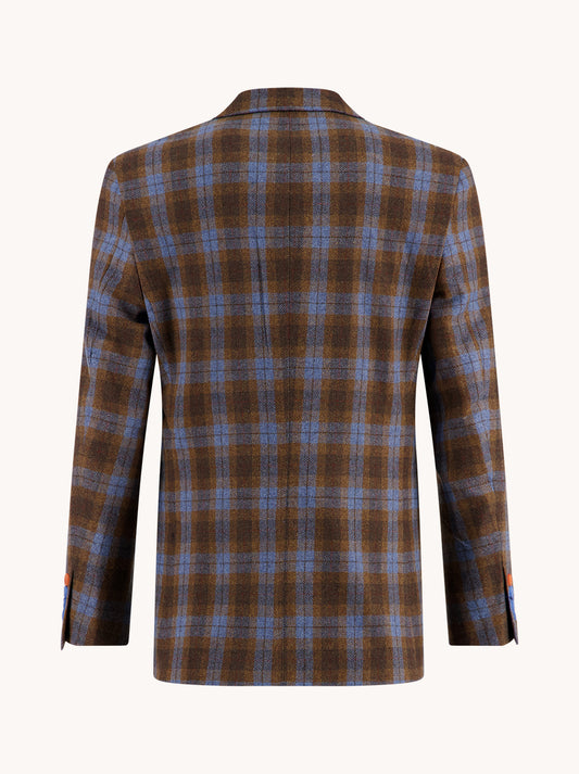 A Fish Named Fred - Pattern Blazer - Brown/Blue Check