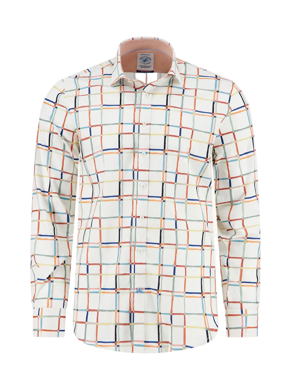 A Fish Named Fred - Line Art Shirt - White Multi Check