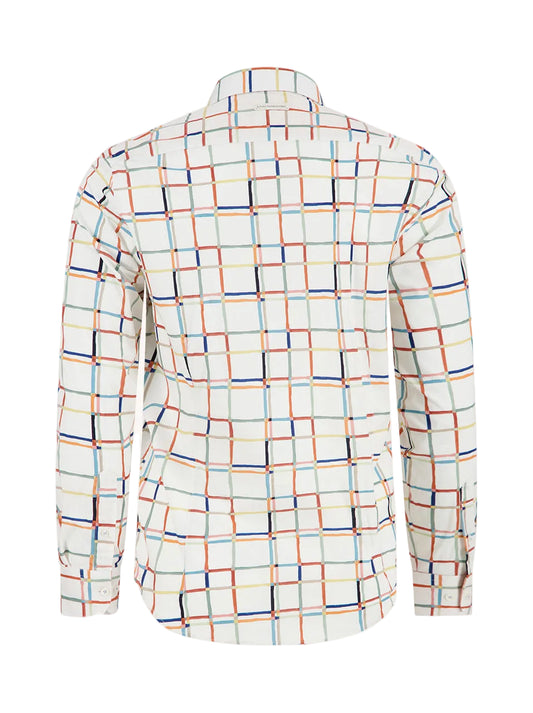 A Fish Named Fred - Line Art Shirt - White Multi Check