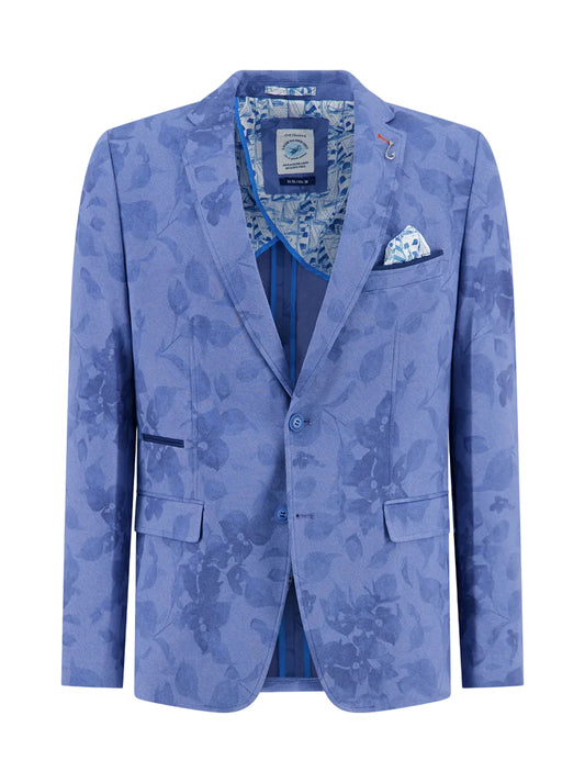 A Fish Named Fred - Printed Pique Blazer - Blue Leaf