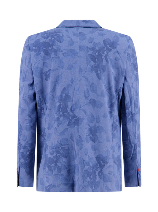 A Fish Named Fred - Printed Pique Blazer - Blue Leaf