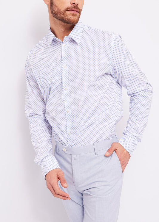 Gaudi - Camica Collo Italiano Shirt - Blue/White