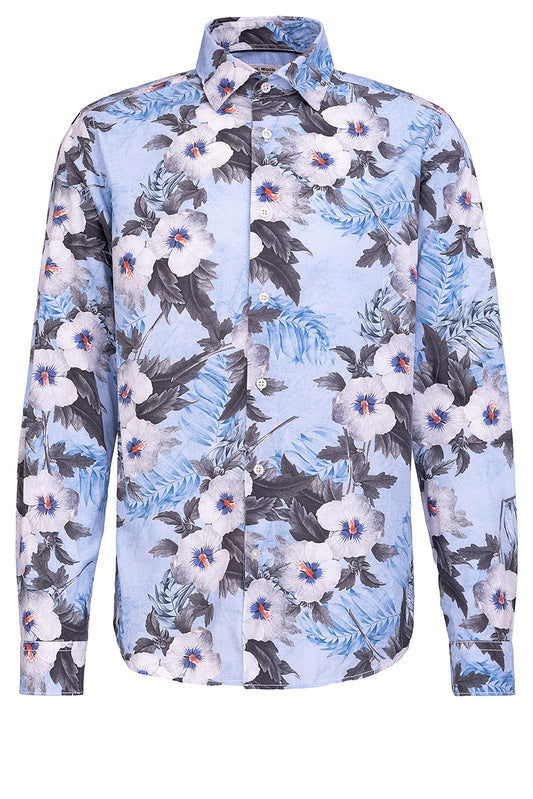 Fil Noir - Treviso Shirt - Blue/Grey Floral