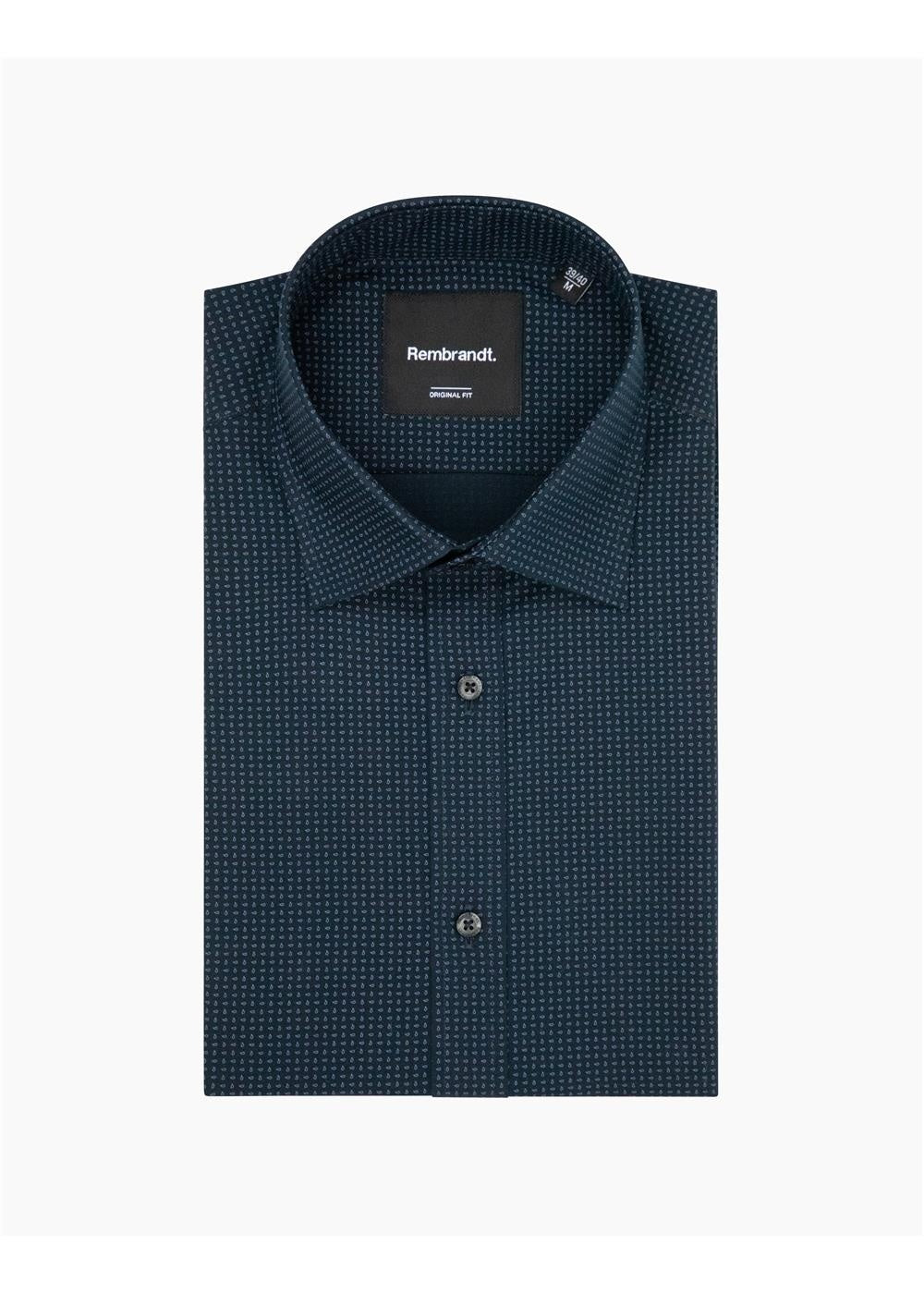 Rembrandt - Sinatra Shirt - Navy Micro-Paisley